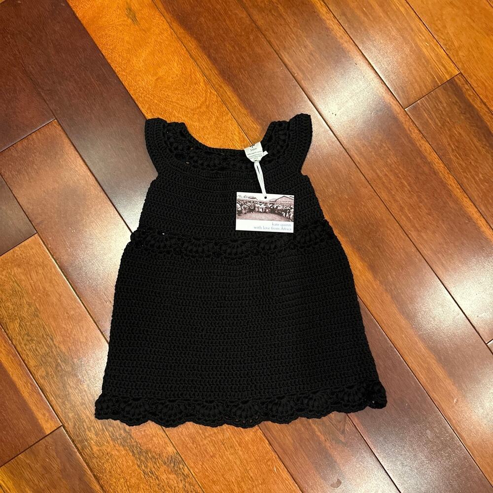 Kate Quinn with love from Africa crochet dress in Black Size 3-6 months NWT